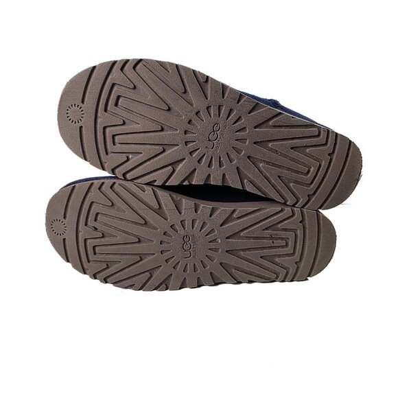 UGG  Boots Classic Mini Exotic Scales 9 Dark Purple Shearling Suede Winter Cozy - Picture 9 of 10